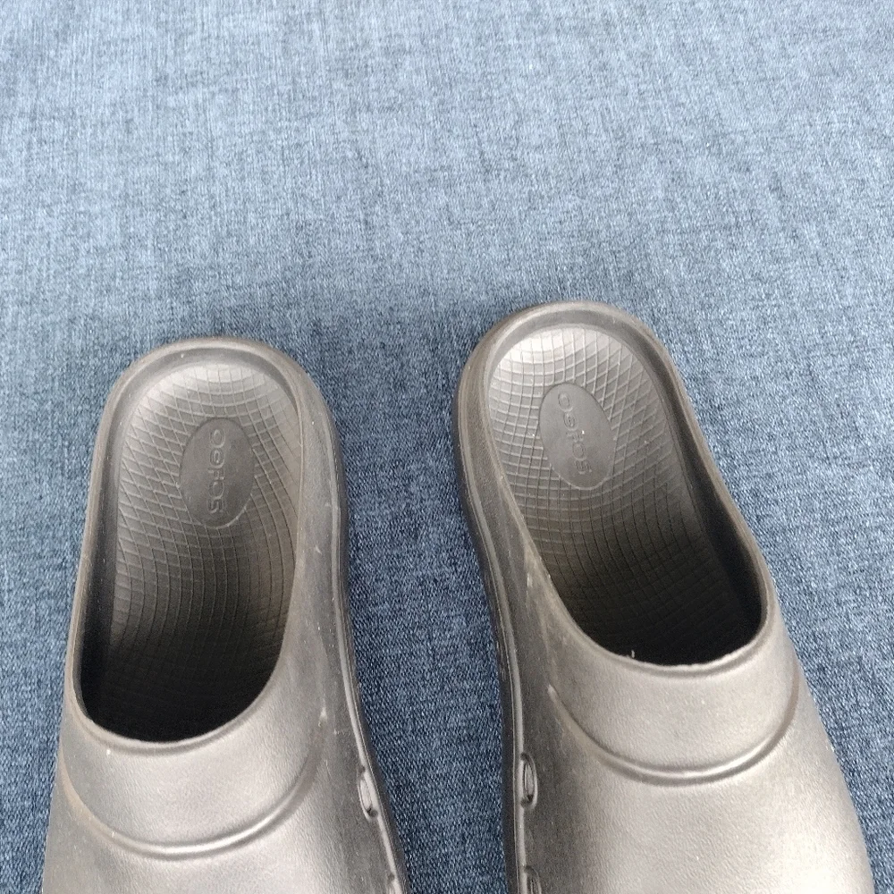 OOfos Shoes Men 11 Women 13 OOcloog Recovery Black Clogs Slip On Mule